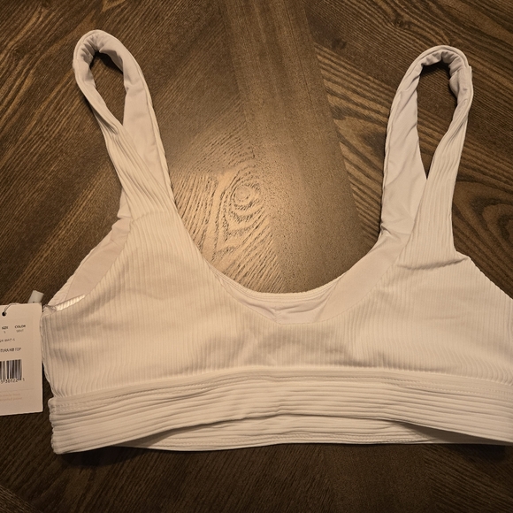 NWT Andie The Ventura Rib Bikini Top sz Small in White - Picture 3 of 4